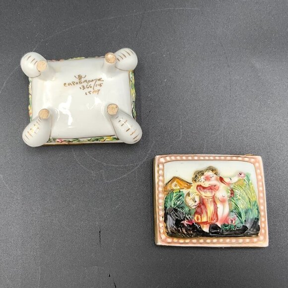 Capodimonte Italy Trinket Box Vintage Jewelry Holder Porcelain 1366/115 - Picture 2 of 9
